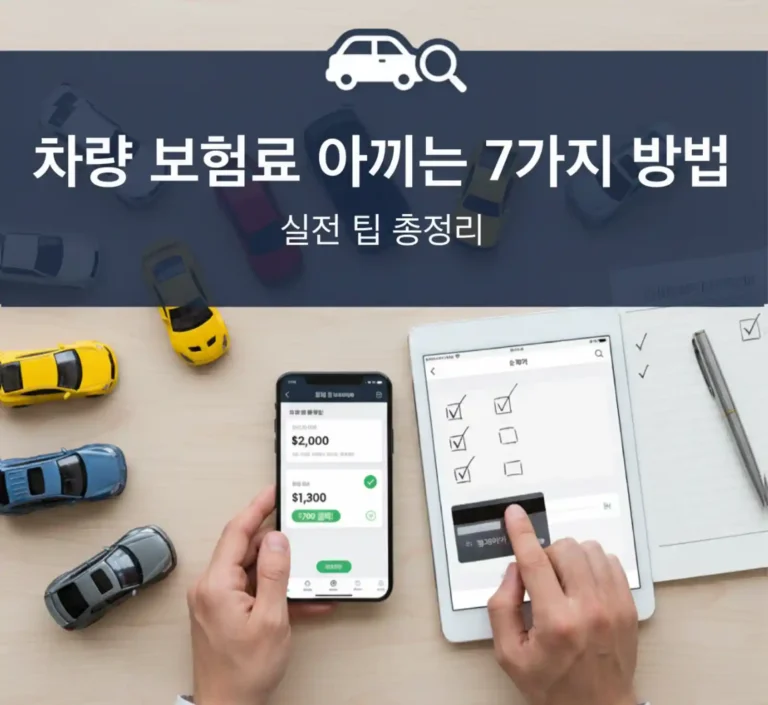 차량 보험료 절약, 자동차 보험료 아끼는 7가지 방법, 다이렉트 비교견적, 마일리지 특약 할인, 보험료 계산 앱, 차량 관리 실전 팁