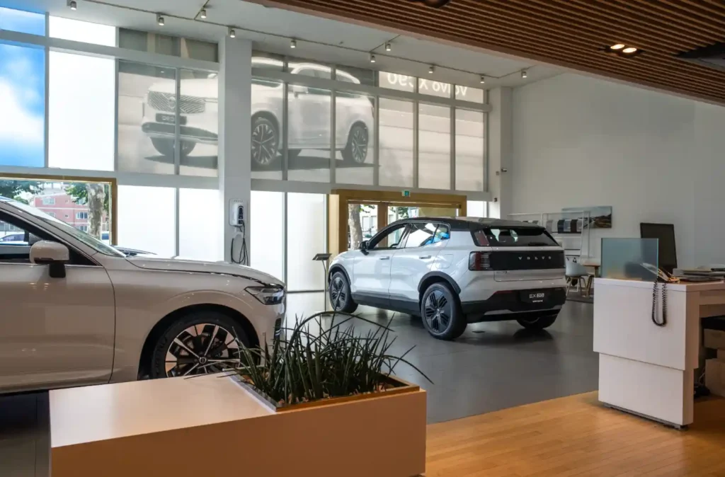 Volvo EX30 Cross Country displayed inside Volvo Daegu showroom before test drive