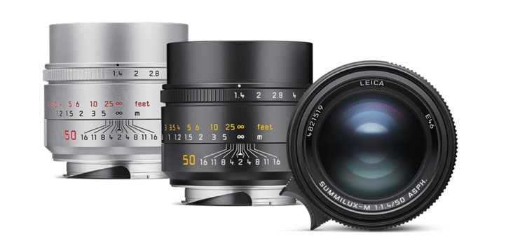 라이카 Summilux-M 50mm f/1.4 ASPH II 렌즈의 블랙과 실버 버전. f/1.4의 밝기와 보케 표현으로 M11-P 유저들이 가장 선호하는 50mm 베스트셀러 렌즈.
