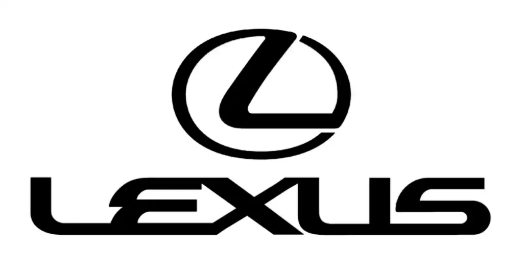 렉서스 브랜드 로고, 타원형 안에 L자를 형상화한 심볼과 LEXUS 워드마크