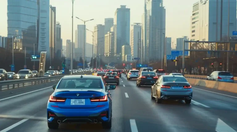 M340i 서울 도심 고속화도로 주행 다차로 교통 상황 차로 변경