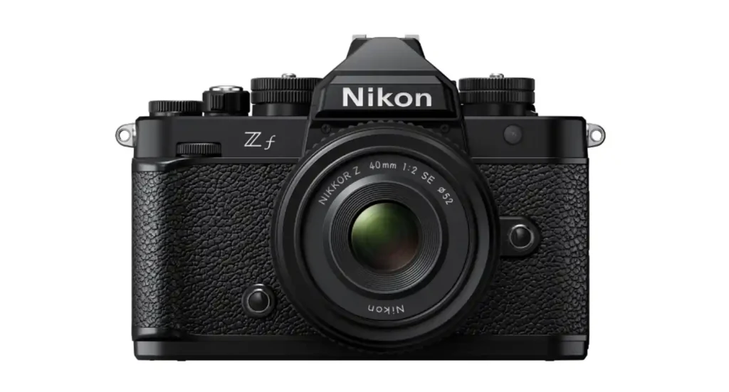 니콘 Zf 풀프레임 미러리스 카메라 전면 이미지, 클래식 디자인과 최신 Z 마운트 시스템