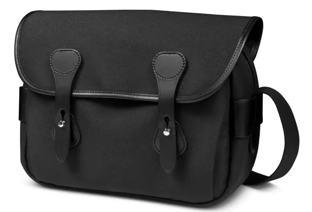 빌링햄 카메라 백 - 블랙 캔버스 소재와 가죽 트림의 메신저백