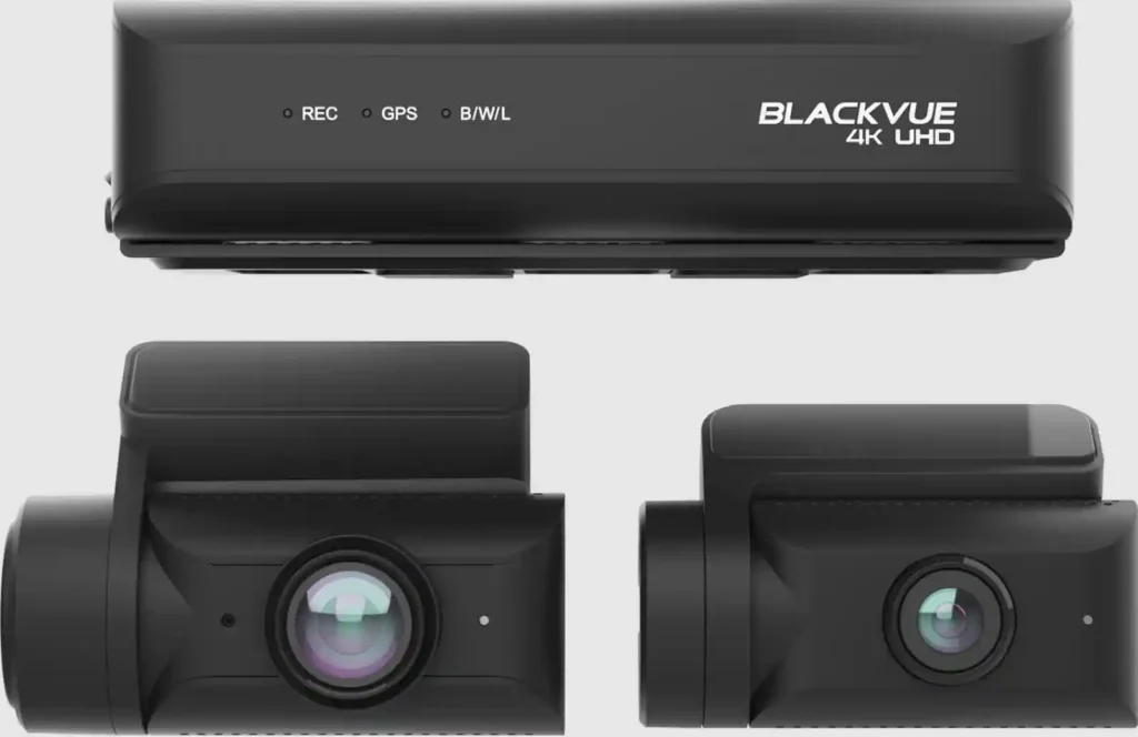 BlackVue DR970X Plus 2세대 LTE 블랙박스 본체와 전후방 카메라 구성