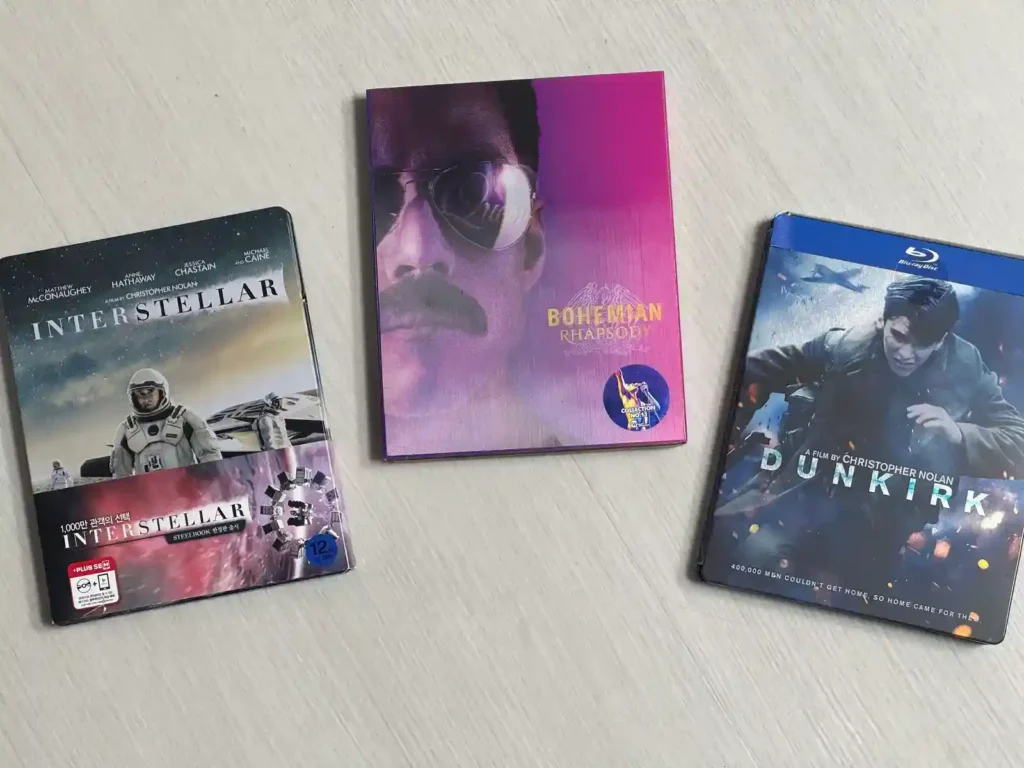 인터스텔라, 보헤미안 랩소디, 덩케르크 블루레이 디스크 전경