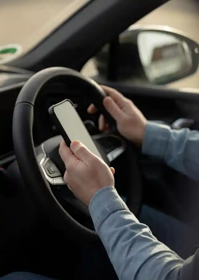 운전 중 핸들을 잡은 채 스마트폰을 조작하는 장면 – 현저한 과실 해당 행위