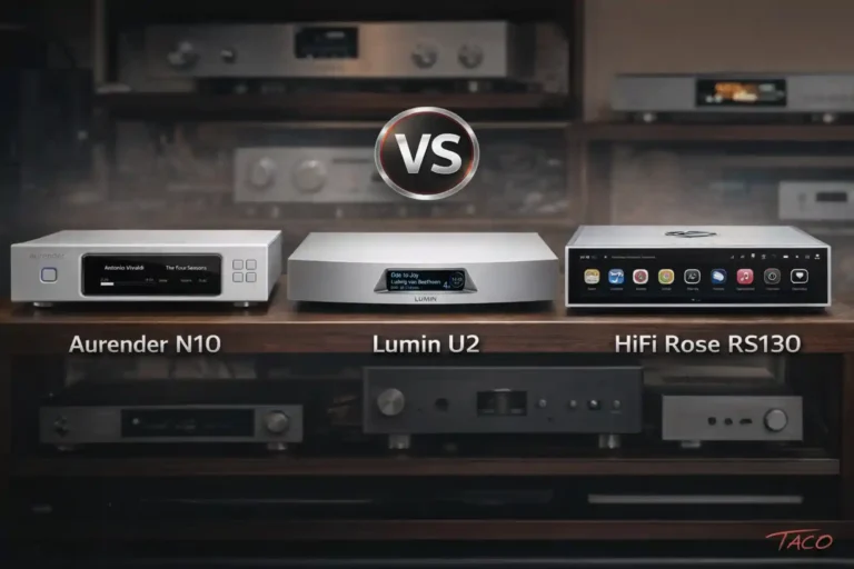 오렌더 N10, 루민 U2, 하이파이로즈 RS130 네트워크 스트리머 비교 이미지