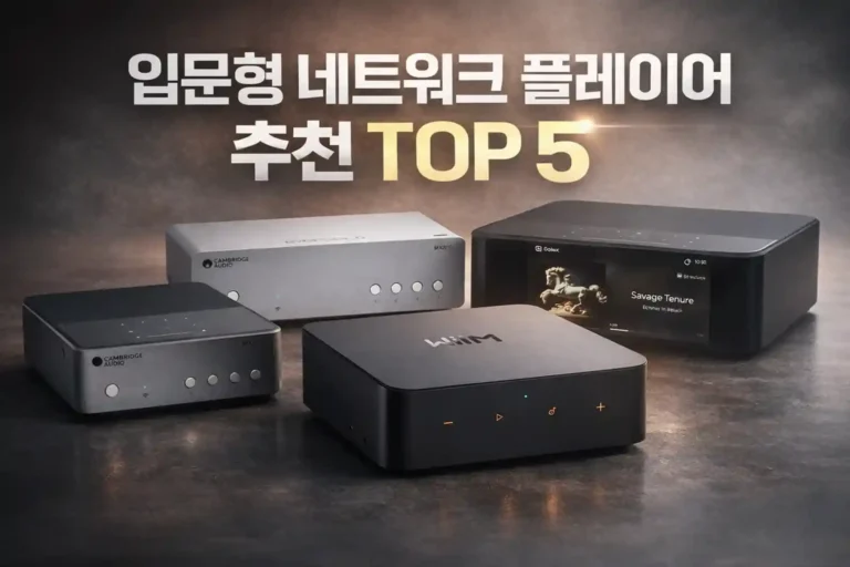 입문형 네트워크 플레이어 추천 TOP 5 — Cambridge Audio MXN10, WiiM Pro Plus, Eversolo DMP-A6 Gen 2 등 주요 제품 배치 이미지