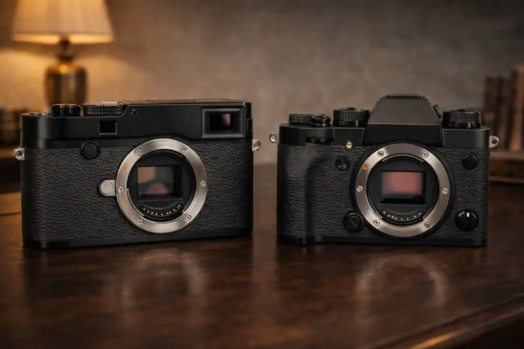 라이카 M 바디와 후지필름 X 바디 나란히 비교
