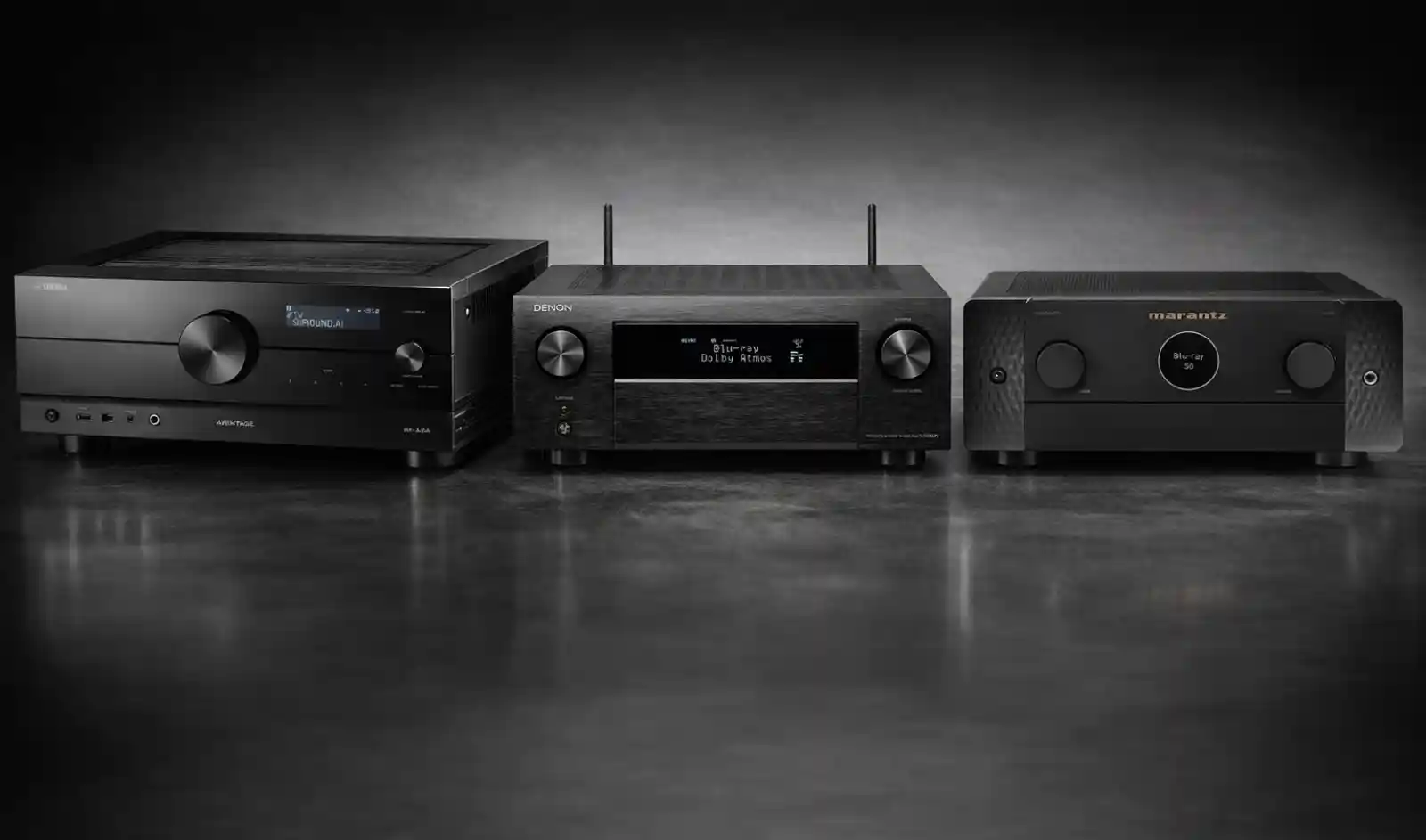 야마하 RX-A6A, 데논 AVC-X4800H, 마란츠 Cinema 50 AV 리시버 3종 비교